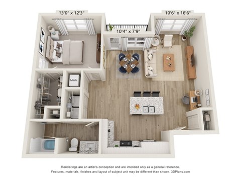 a 1 bedroom floor plan  summit
